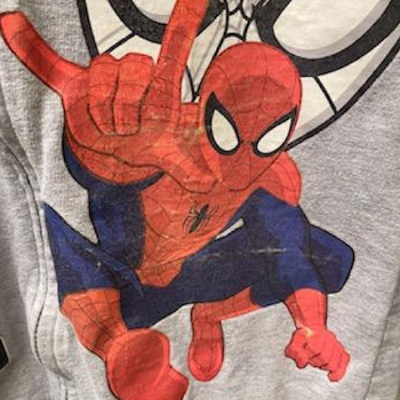 Marvel Spider-Man Jacket Kids Plush Hoodie, Full Zip-Up, Size 10/12, Pre-owned - Picture 4 of 5